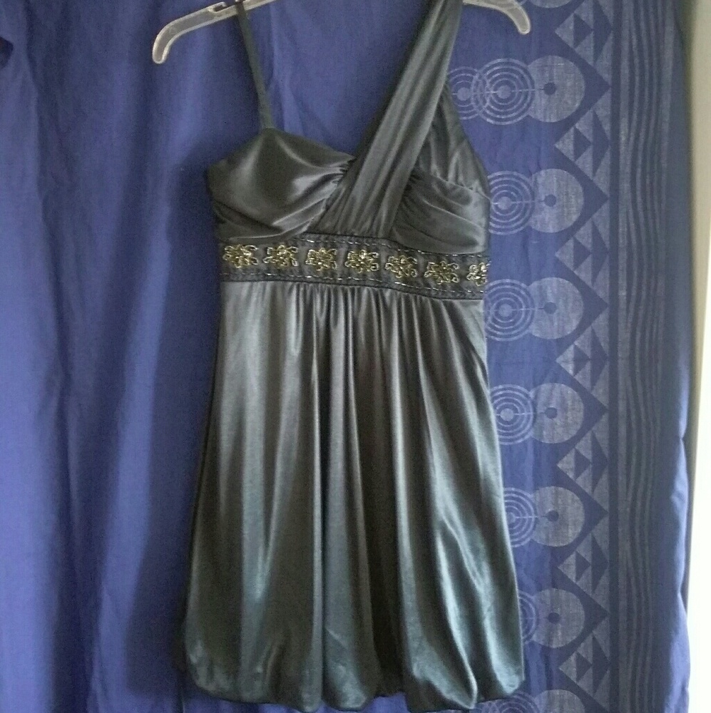 Formal Navy Dress with Beading